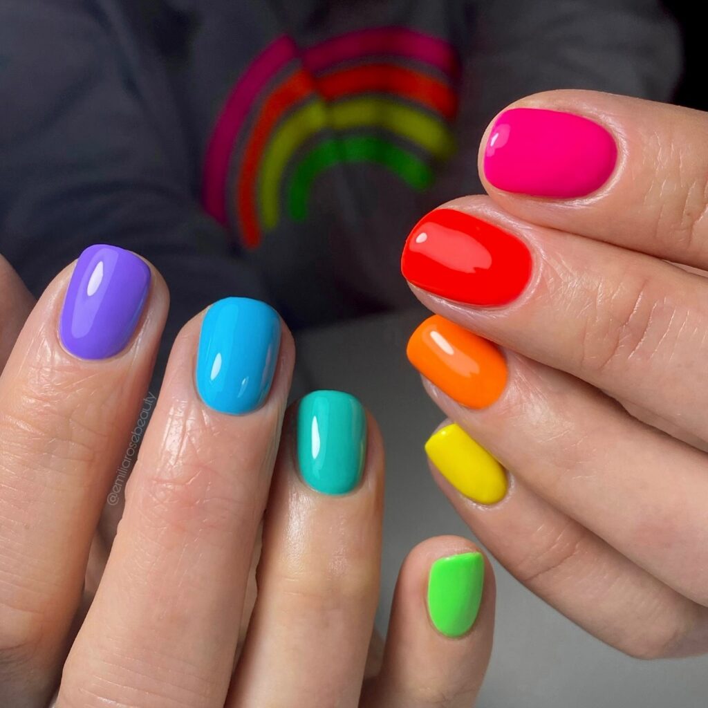 Rainbow Ombre Nails