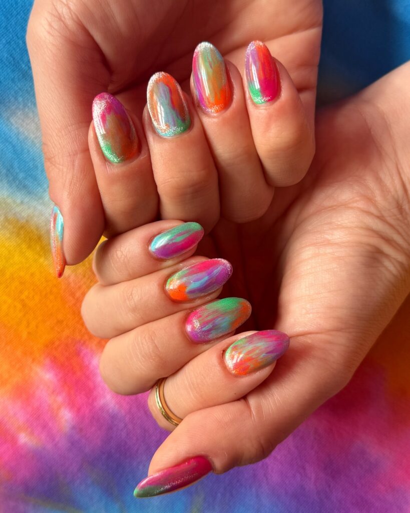 tie dye nails