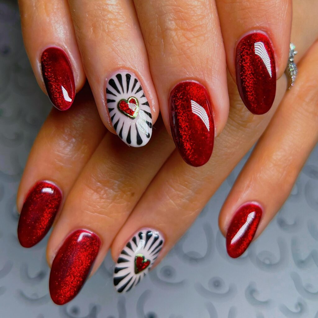 red wedding nails