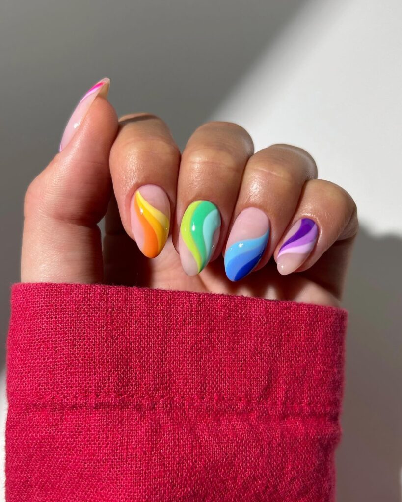 Neon Flame Nails