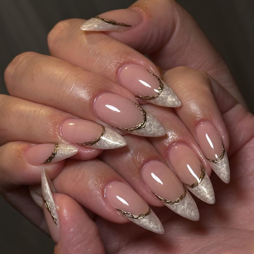 Golden Wedding nail