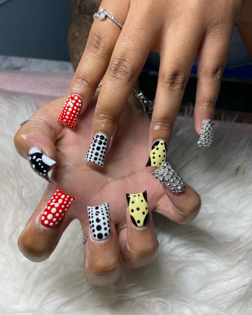 polka dot nails