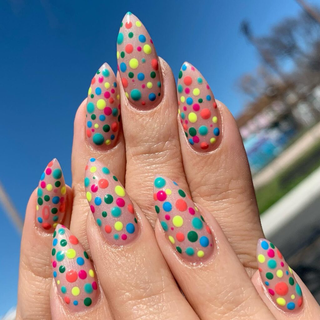 Polka Dot Confetti Nails