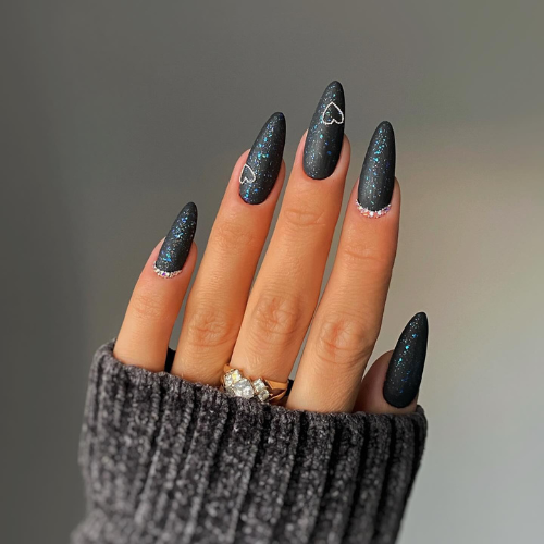 Black nail art design