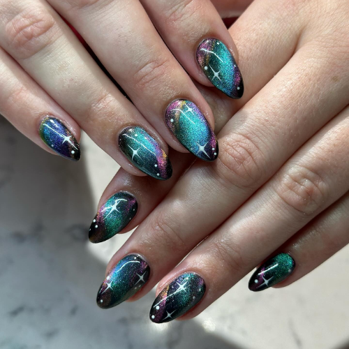 Galalxy nail art design