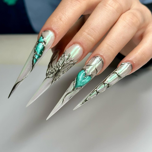 Pointed Nail Art Design Ideas