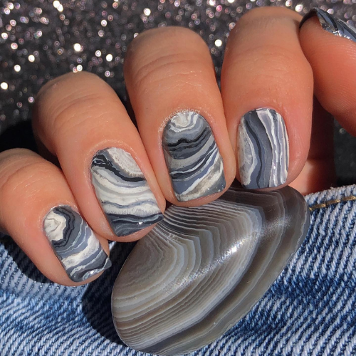 Water marble nail design ideas