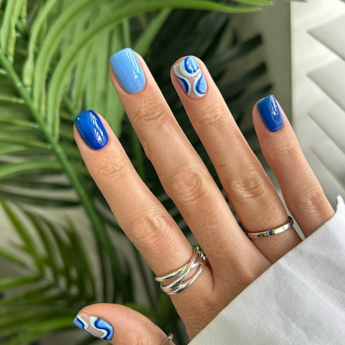 _blue nail art design