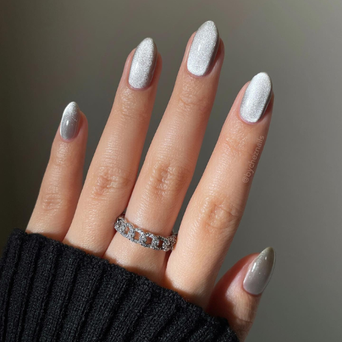 silver nail art design