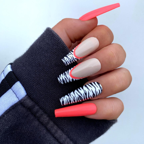 zebra nail art design